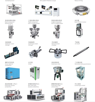 PLC avec système de contrôle à écran tactile Extrudeuse de film Machine d'application agricole Diamètre de vis 55 mm 2 ou 65 mm 2 mm