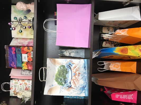 Emballage imprimé de luxe de bijoux de sac de papier ciré de poignée sulfurisé